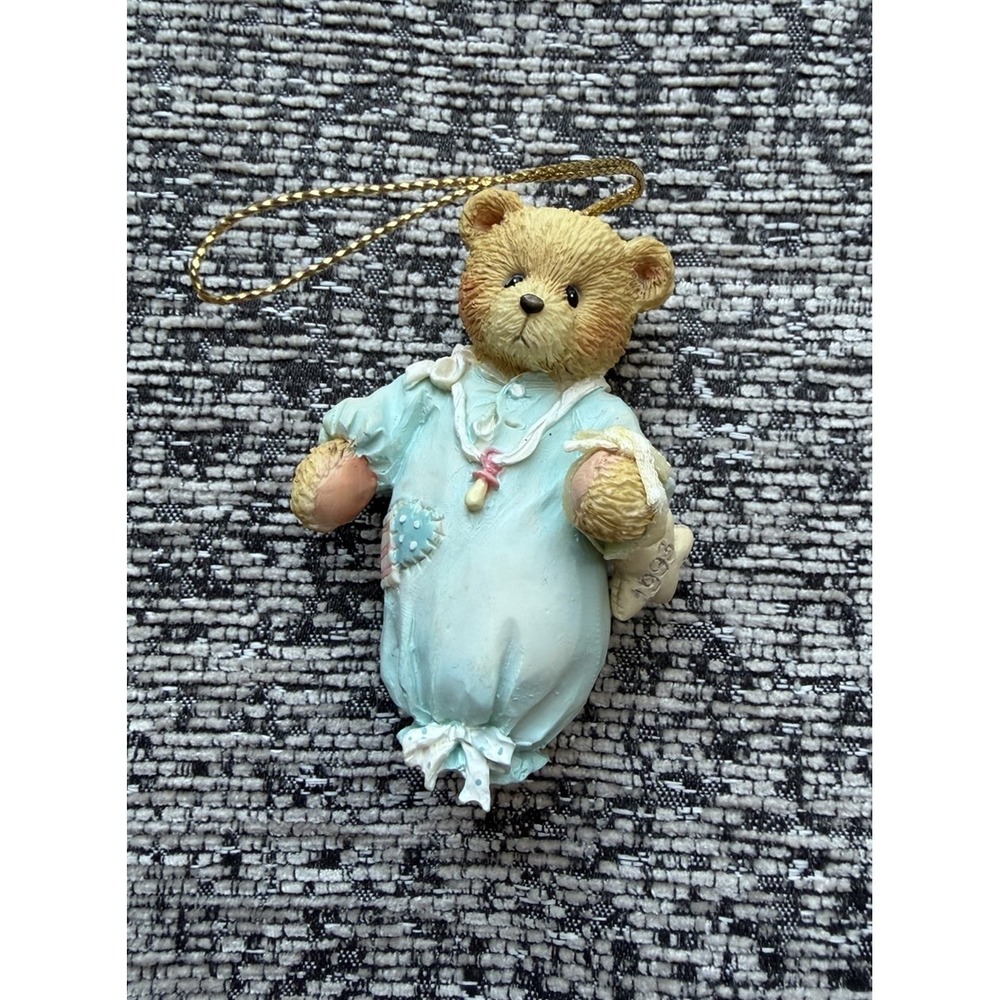 Cherished Teddies Baby Boy's First Christmas‎ Hanging Ornament 1993 With Box